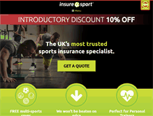 Tablet Screenshot of insure4sport.co.uk